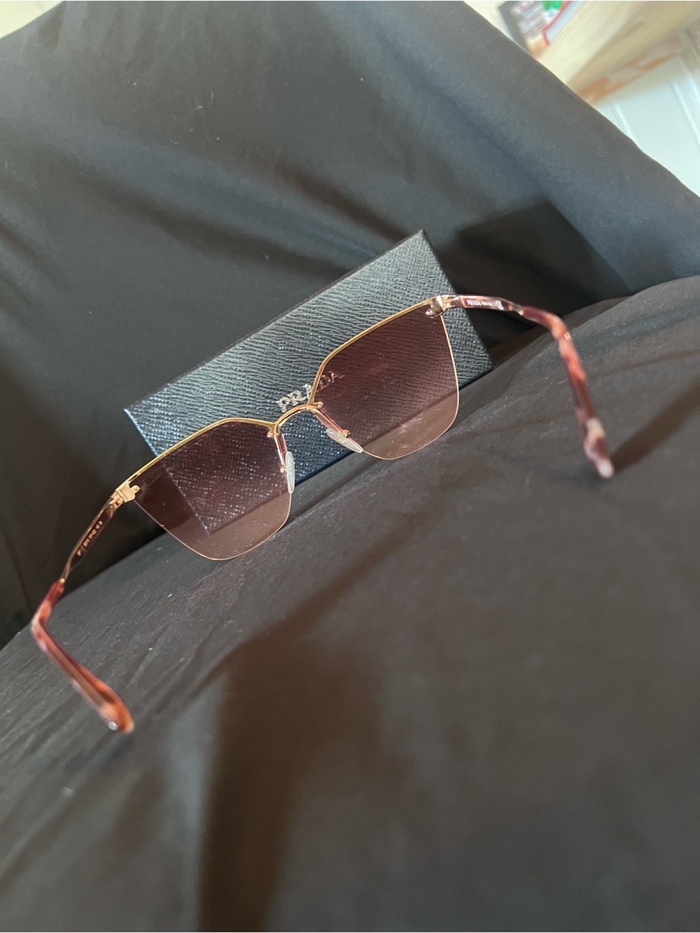 Prada Gold Cinema Mirror Catwalk Sunglasses - Picture 8 of 9
